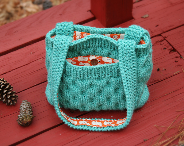 Charming & Quick Knit Pocketed Purse -Bees Knees Bag Pattern